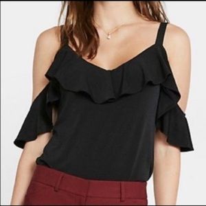 Express ruffle cold shoulder top